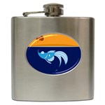 Fish Water Fisherman Hip Flask (6 oz) Front