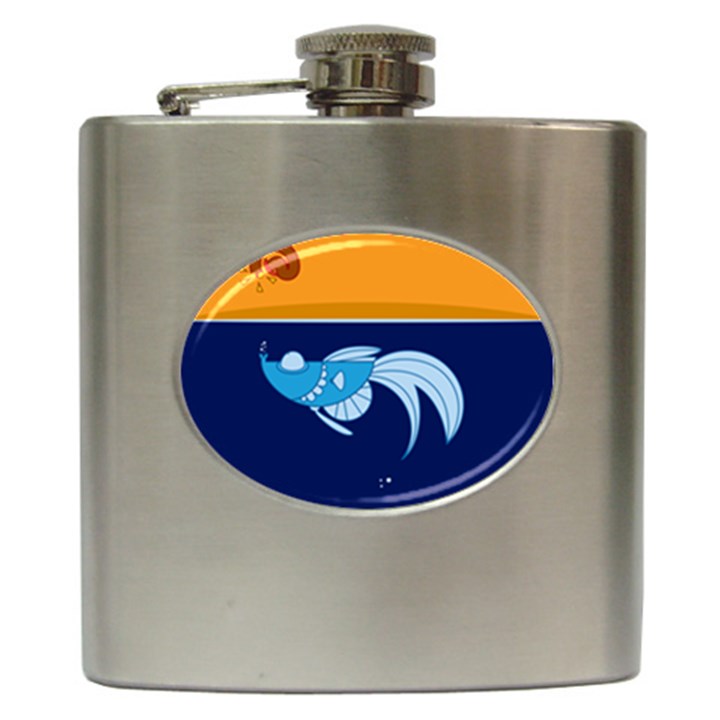 Fish Water Fisherman Hip Flask (6 oz)