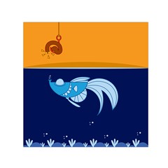 Fish Water Fisherman Small Satin Scarf (Square)