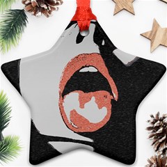 Wide Open And Ready - Kinky Girl Face In The Dark Ornament (star) by Casemiro