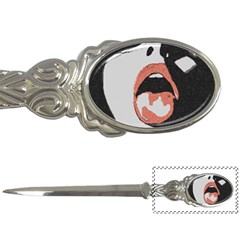 Wide Open And Ready - Kinky Girl Face In The Dark Letter Opener by Casemiro