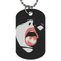 Wide Open And Ready - Kinky Girl Face In The Dark Dog Tag (one Side) by Casemiro