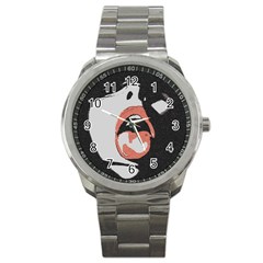 Wide Open And Ready - Kinky Girl Face In The Dark Sport Metal Watch by Casemiro