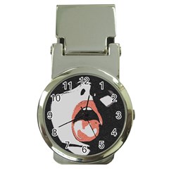 Wide Open And Ready - Kinky Girl Face In The Dark Money Clip Watches by Casemiro