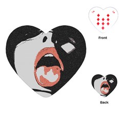 Wide Open And Ready - Kinky Girl Face In The Dark Playing Cards Single Design (heart) by Casemiro