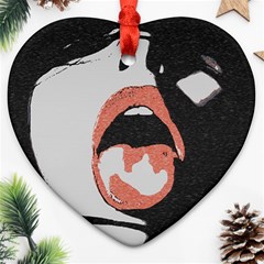 Wide Open And Ready - Kinky Girl Face In The Dark Heart Ornament (two Sides) by Casemiro