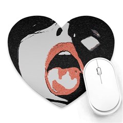 Wide Open And Ready - Kinky Girl Face In The Dark Heart Mousepads by Casemiro