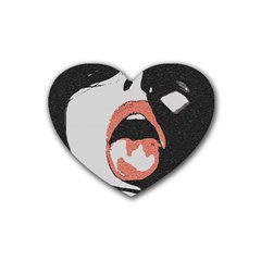 Wide Open And Ready - Kinky Girl Face In The Dark Heart Coaster (4 Pack)  by Casemiro