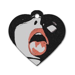 Wide Open And Ready - Kinky Girl Face In The Dark Dog Tag Heart (two Sides) by Casemiro