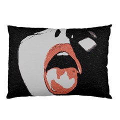 Wide Open And Ready - Kinky Girl Face In The Dark Pillow Case by Casemiro