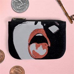 Wide Open And Ready - Kinky Girl Face In The Dark Mini Coin Purse by Casemiro