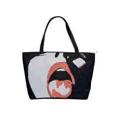 Wide Open And Ready - Kinky Girl Face In The Dark Classic Shoulder Handbag by Casemiro