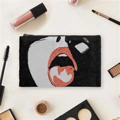 Wide Open And Ready - Kinky Girl Face In The Dark Cosmetic Bag (medium) by Casemiro