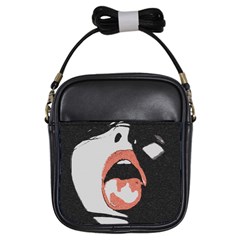 Wide Open And Ready - Kinky Girl Face In The Dark Girls Sling Bag by Casemiro