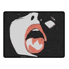 Wide Open And Ready - Kinky Girl Face In The Dark Double Sided Fleece Blanket (small)  by Casemiro