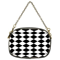 Black And White Rhombus Chain Purse (one Side) by ElenaIndolfiStyle