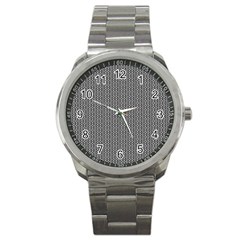 Black And White Triangles Sport Metal Watch by Sparkle