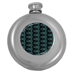 Digital Traingles Round Hip Flask (5 Oz) by Sparkle