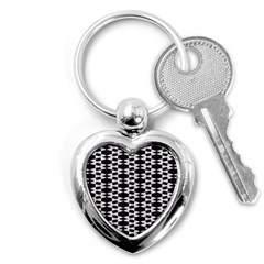 Black And White Triangles Key Chain (heart)