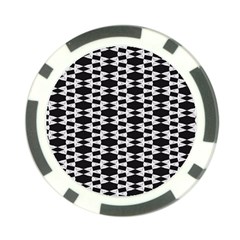 Black And White Triangles Poker Chip Card Guard by Sparkle