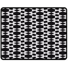 Black And White Triangles Fleece Blanket (medium)  by Sparkle