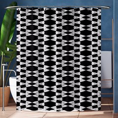 Black And White Triangles Shower Curtain 60  X 72  (medium)  by Sparkle