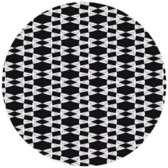 Black And White Triangles Wooden Puzzle Round by Sparkle