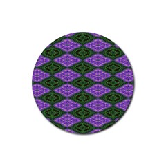 Digital Grapes Rubber Coaster (round)  by Sparkle