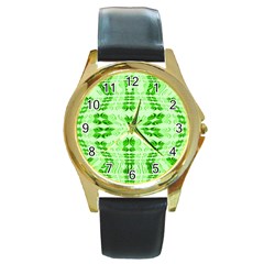 Digital Illusion Round Gold Metal Watch by Sparkle