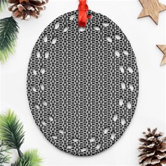 Black And White Triangles Oval Filigree Ornament (two Sides) by Sparkle