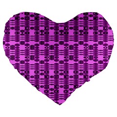 Digital Violet Large 19  Premium Heart Shape Cushions by Sparkle