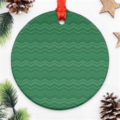 Digital Waves Round Ornament (two Sides) by Sparkle