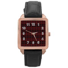 Digital Mandale Rose Gold Leather Watch  by Sparkle