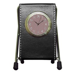 Red Sparks Pen Holder Desk Clock