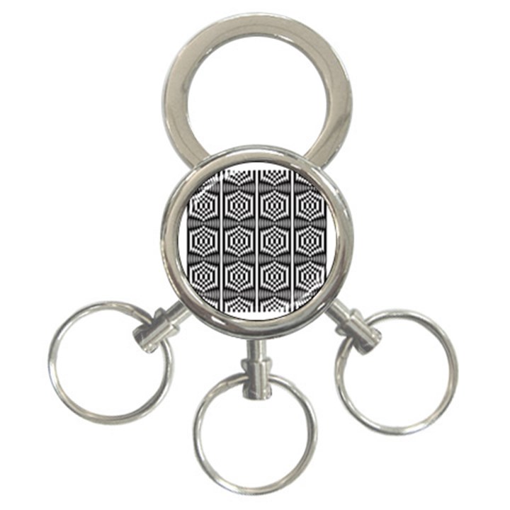 Optical Illusion 3-Ring Key Chain