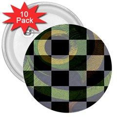 Circle Checks 3  Buttons (10 Pack)  by Sparkle