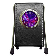 Fractal Flash Pen Holder Desk Clock by Sparkle