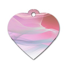 Pink Fractal Dog Tag Heart (one Side) by Sparkle