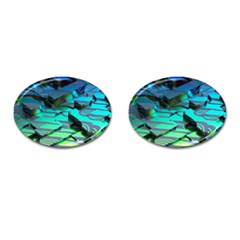 Digital Abstract Cufflinks (oval) by Sparkle