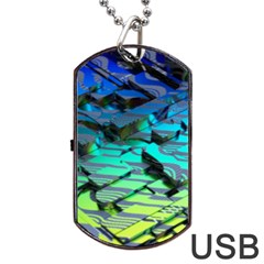 Digital Abstract Dog Tag Usb Flash (one Side) by Sparkle