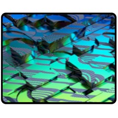 Digital Abstract Double Sided Fleece Blanket (medium)  by Sparkle