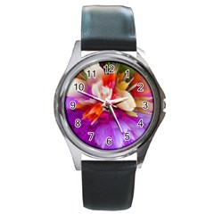 Poppy Flower Round Metal Watch by Sparkle