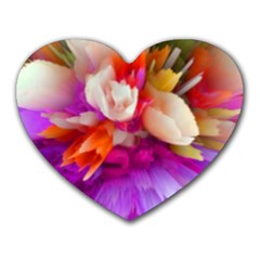 Poppy Flower Heart Mousepads by Sparkle