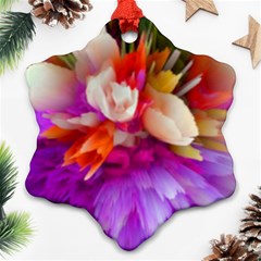 Poppy Flower Snowflake Ornament (two Sides) by Sparkle