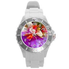 Poppy Flower Round Plastic Sport Watch (l) by Sparkle