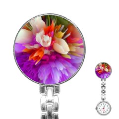 Poppy Flower Stainless Steel Nurses Watch by Sparkle