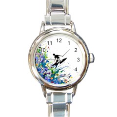 Nature Surfing Round Italian Charm Watch by Sparkle