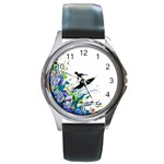 Nature Surfing Round Metal Watch Front