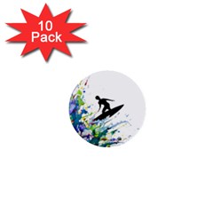 Nature Surfing 1  Mini Buttons (10 Pack)  by Sparkle