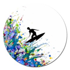 Nature Surfing Magnet 5  (round) by Sparkle